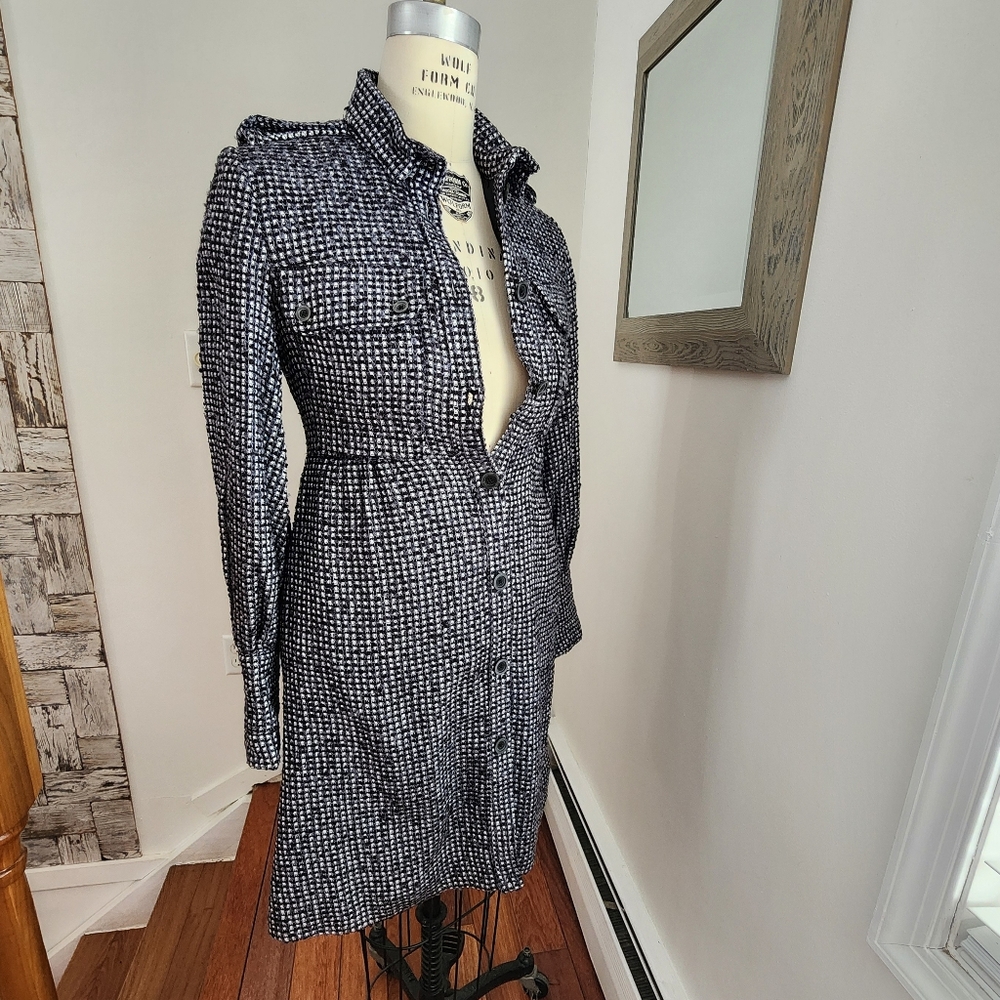 KARL LAGERFELD Monochrome Long Sleeve Coat Size S